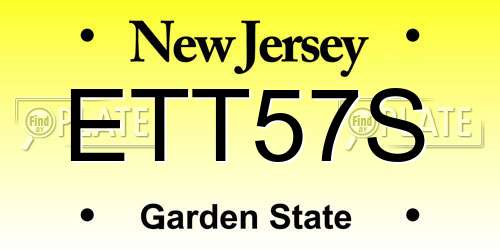 ETT57S New Jersey License Plate