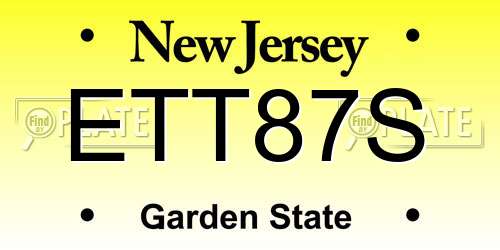 ETT87S New Jersey License Plate