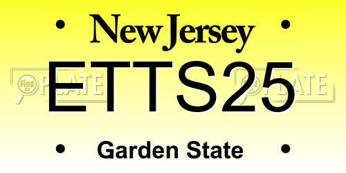ETTS25 New Jersey License Plate