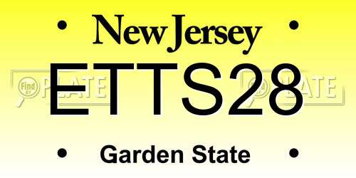 ETTS28 New Jersey License Plate