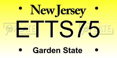 ETTS75 New Jersey License Plate