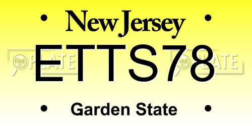 ETTS78 New Jersey License Plate
