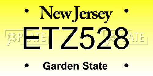 ETZ528 New Jersey License Plate