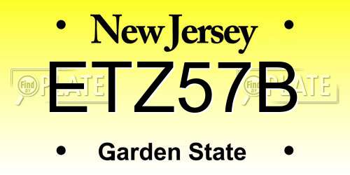ETZ57B New Jersey License Plate