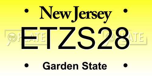 ETZS28 New Jersey License Plate