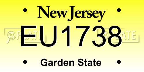 EU1738 New Jersey License Plate