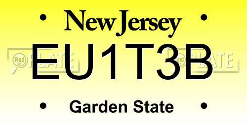 EU1T3B New Jersey License Plate