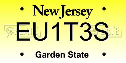 EU1T3S New Jersey License Plate