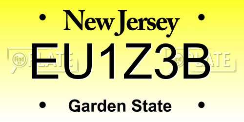 EU1Z3B New Jersey License Plate