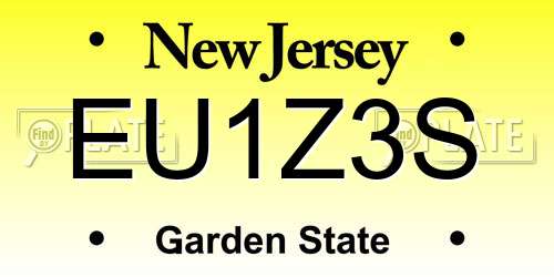 EU1Z3S New Jersey License Plate