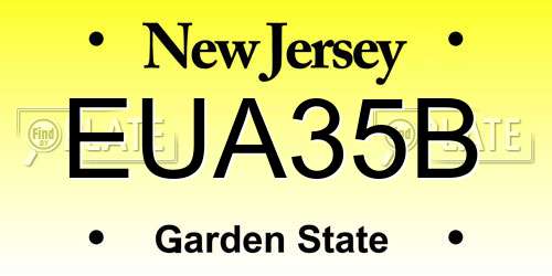 EUA35B New Jersey License Plate