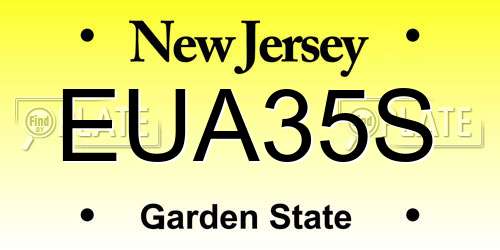 EUA35S New Jersey License Plate