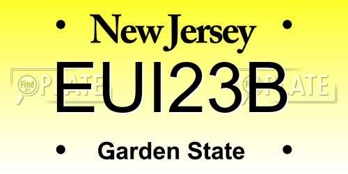 EUI23B New Jersey License Plate
