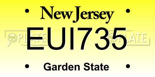 EUI735 New Jersey License Plate