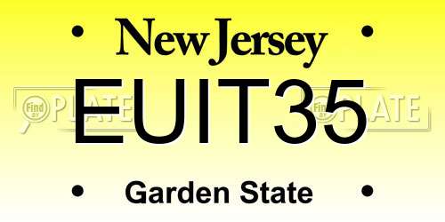 EUIT35 New Jersey License Plate