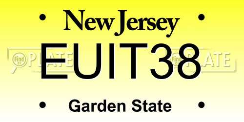 EUIT38 New Jersey License Plate