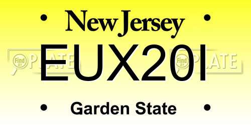 EUX20I New Jersey License Plate