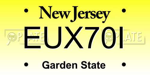 EUX70I New Jersey License Plate