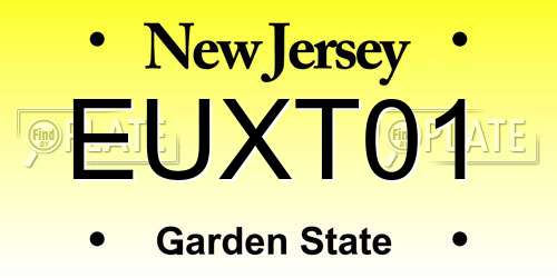 EUXT01 New Jersey License Plate