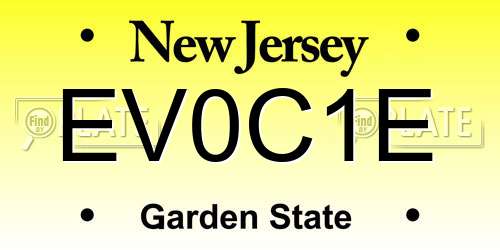EV0C1E New Jersey License Plate
