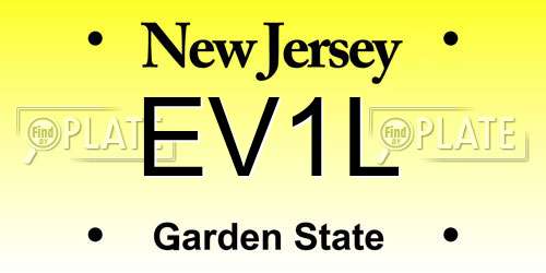 EV1L New Jersey License Plate