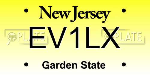 EV1LX New Jersey License Plate