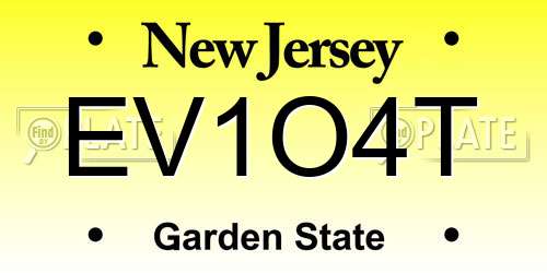 EV1O4T New Jersey License Plate