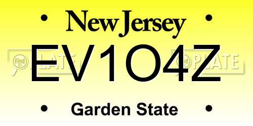 EV1O4Z New Jersey License Plate
