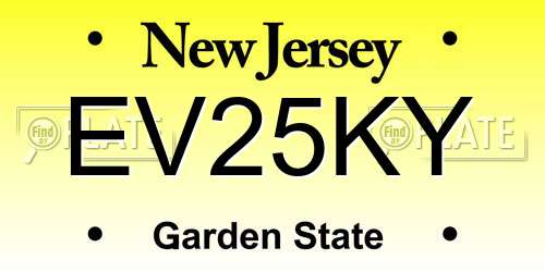 EV25KY New Jersey License Plate