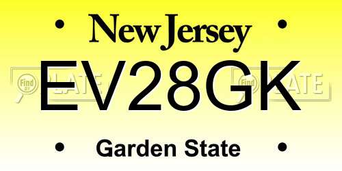 EV28GK New Jersey License Plate