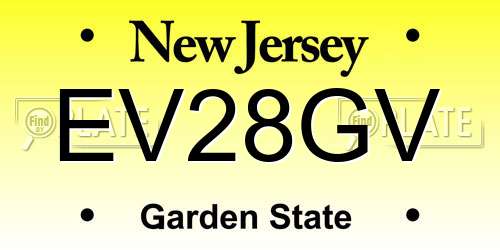EV28GV New Jersey License Plate