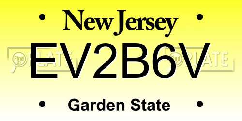EV2B6V New Jersey License Plate