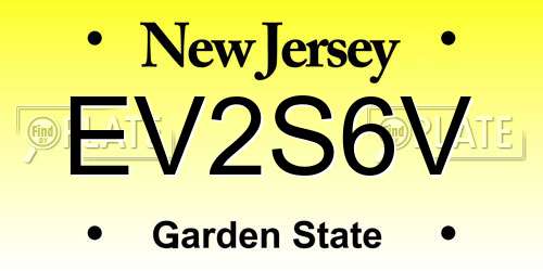 EV2S6V New Jersey License Plate