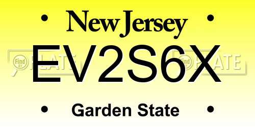 EV2S6X New Jersey License Plate