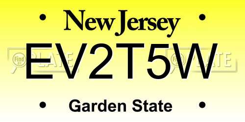 EV2T5W New Jersey License Plate