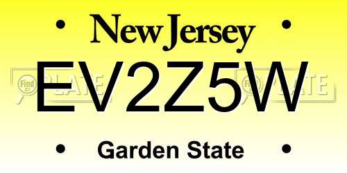 EV2Z5W New Jersey License Plate