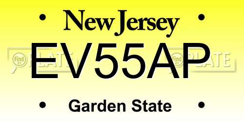 EV55AP New Jersey License Plate