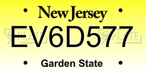 EV6D577 New Jersey License Plate