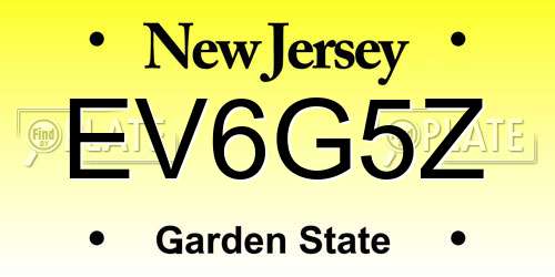 EV6G5Z New Jersey License Plate