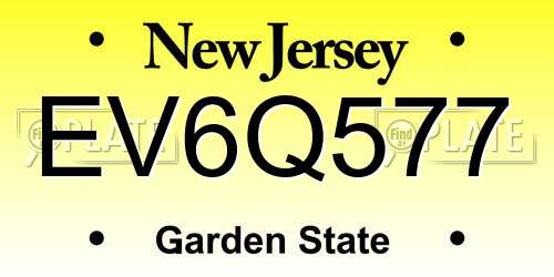 EV6Q577 New Jersey License Plate
