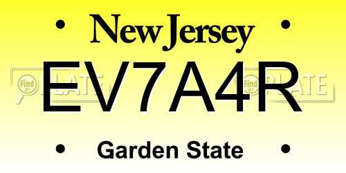 EV7A4R New Jersey License Plate