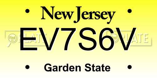 EV7S6V New Jersey License Plate
