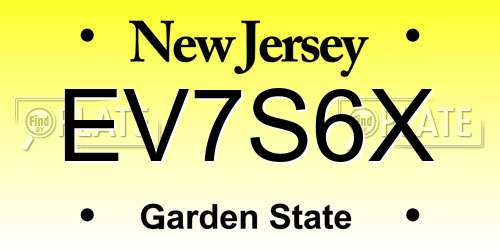 EV7S6X New Jersey License Plate