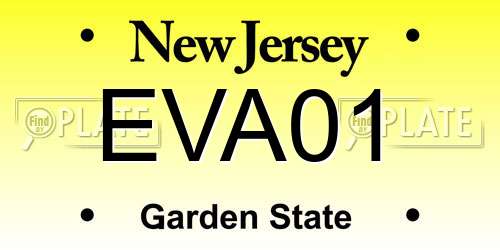 EVA01 New Jersey License Plate