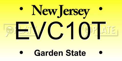 EVC10T New Jersey License Plate