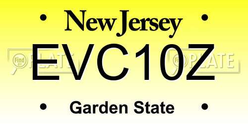 EVC10Z New Jersey License Plate