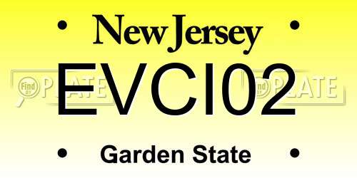 EVCI02 New Jersey License Plate