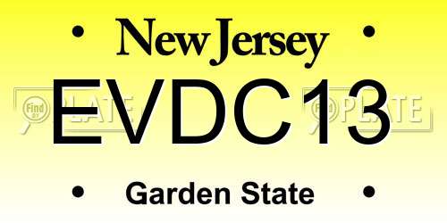 EVDC13 New Jersey License Plate