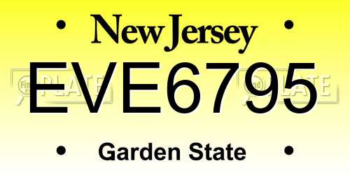 EVE6795 New Jersey License Plate
