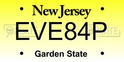 EVE84P New Jersey License Plate